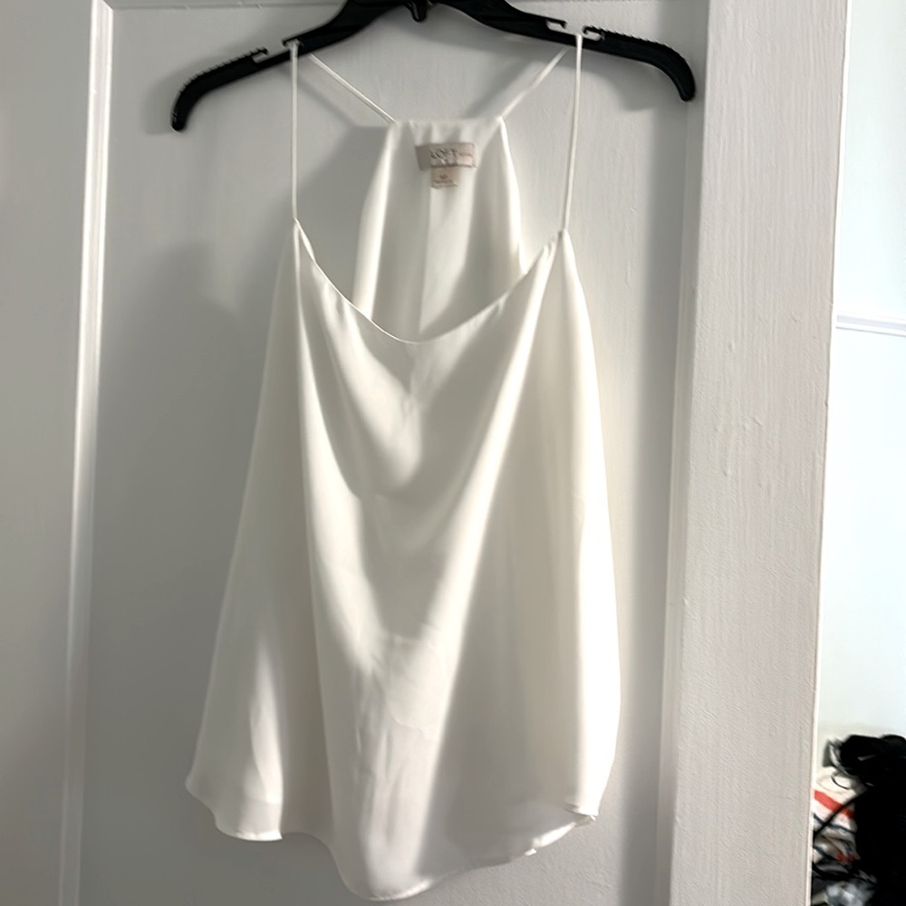 Loft White tank, straps racer back